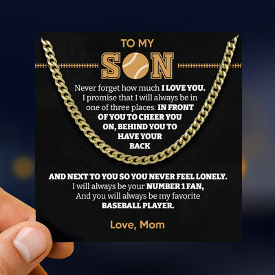 Cuban Link Necklace - My Baseball Son, Biggest Fan, From Mom