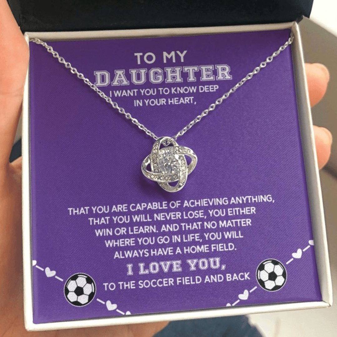 Love Knot Necklace - Soccer Daughter, Home Field